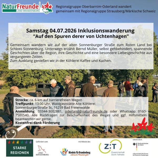 Inklusionswanderung "Auf den Spuren derer von Uchtenhagen" (6 Km)