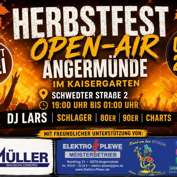 Herbstfest Open Air 2026 in Angermünde